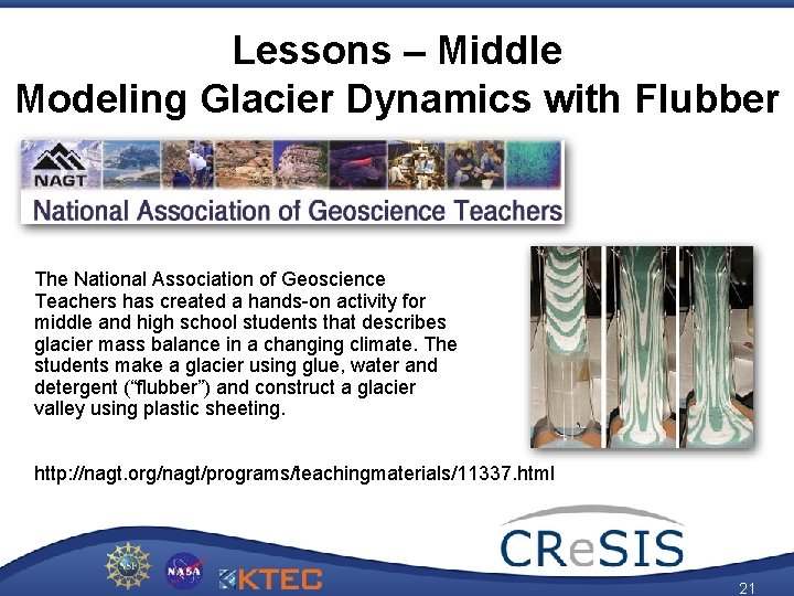 Lessons – Middle Modeling Glacier Dynamics with Flubber The National Association of Geoscience Teachers