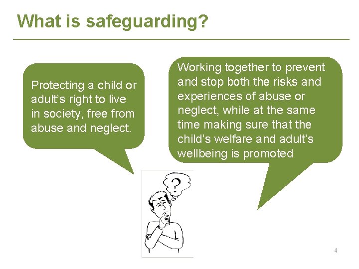 What is safeguarding? Protecting a child or adult’s right to live in society, free