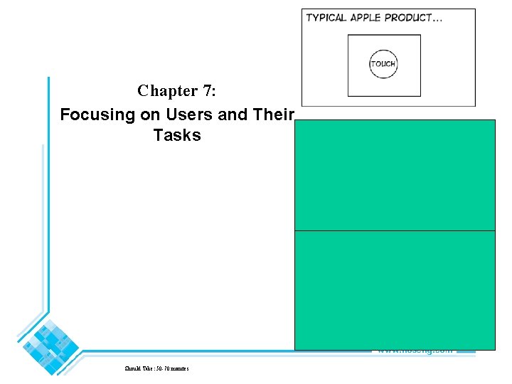 Chapter 7: Focusing on Users and Their Tasks Should Take: 50 -70 minutes 