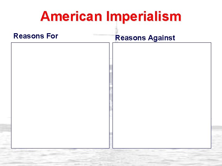 American Imperialism Reasons For Reasons Against 