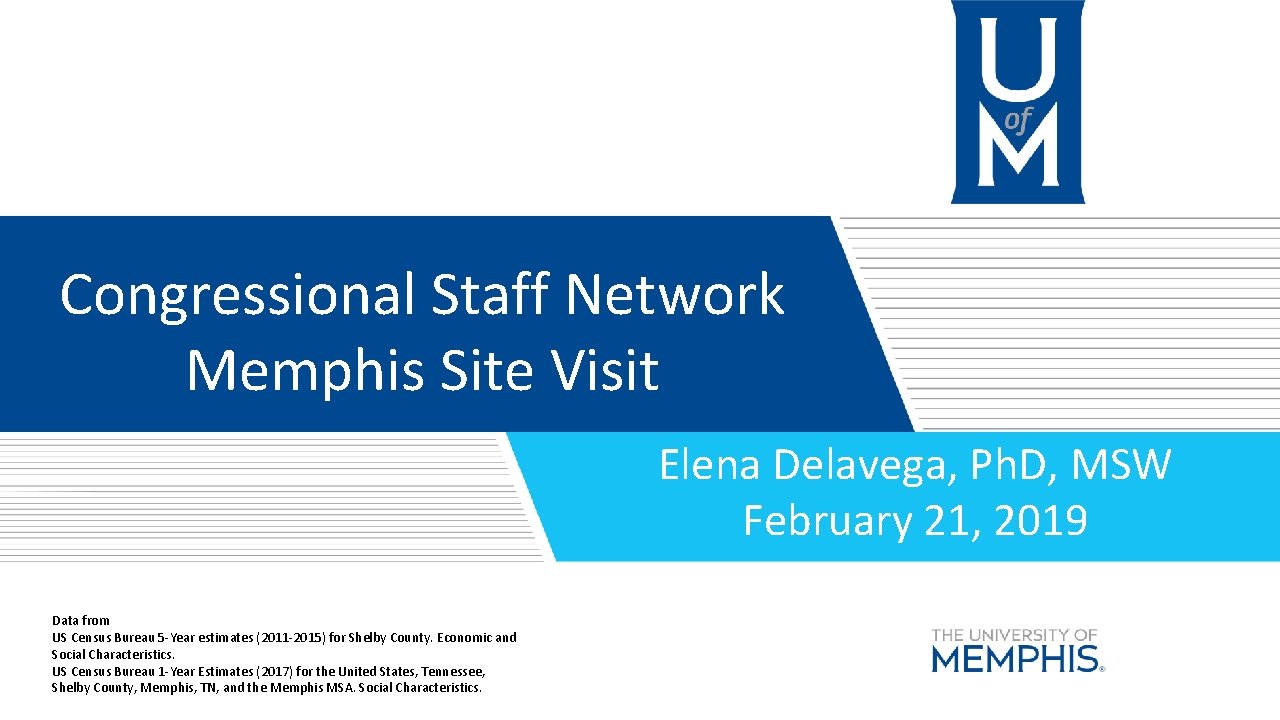 Congressional Staff Network Memphis Site Visit Elena Delavega, Ph. D, MSW February 21, 2019