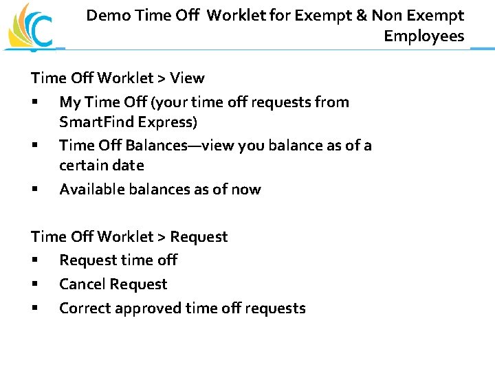Demo Time Off Worklet for Exempt & Non Exempt Employees Great Teachers Great Leaders