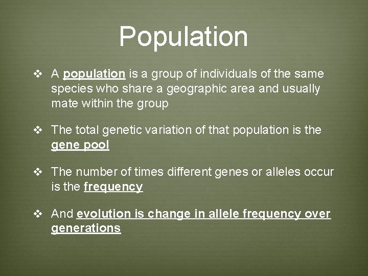 Population v A population is a group of individuals of the same species who Population v A population is a group of individuals of the same species who