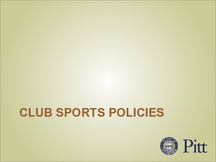 CLUB SPORTS POLICIES 