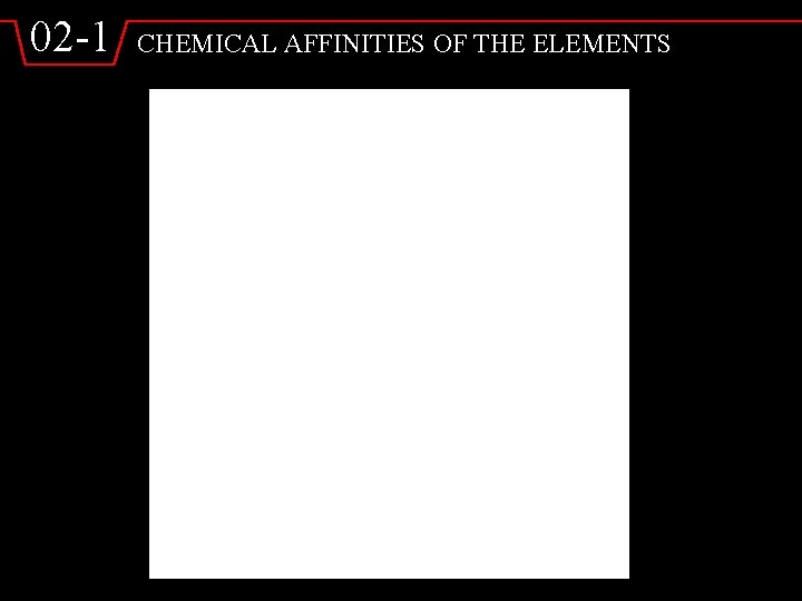 02 -1 CHEMICAL AFFINITIES OF THE ELEMENTS 