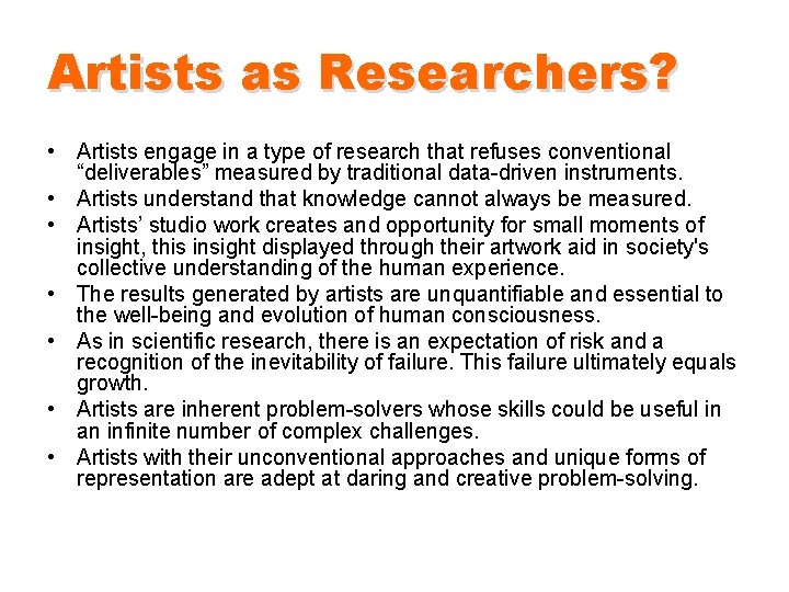 ArtMaking as Research Building understanding through authentic creative