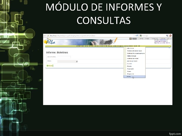 MÓDULO DE INFORMES Y CONSULTAS 