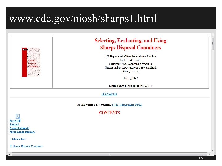 www. cdc. gov/niosh/sharps 1. html 130 