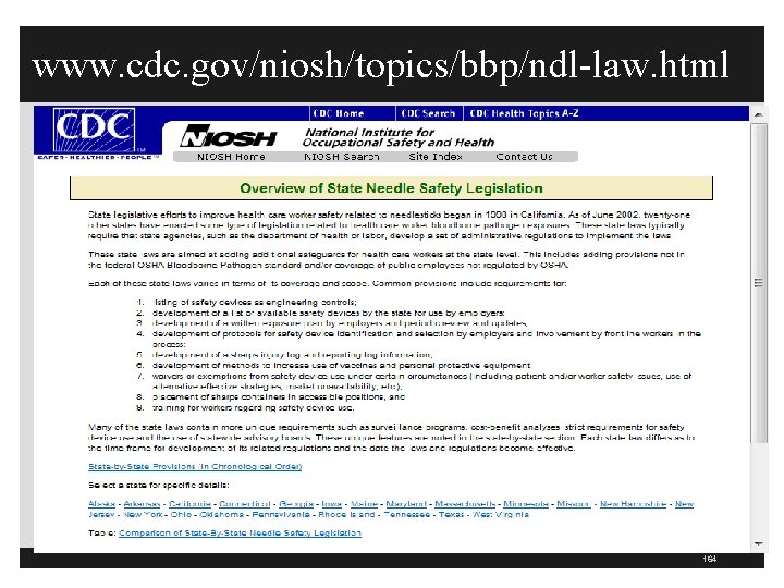 www. cdc. gov/niosh/topics/bbp/ndl-law. html 164 