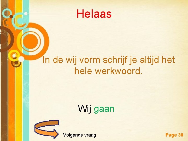 Helaas In de wij vorm schrijf je altijd het hele werkwoord. Wij gaan Free