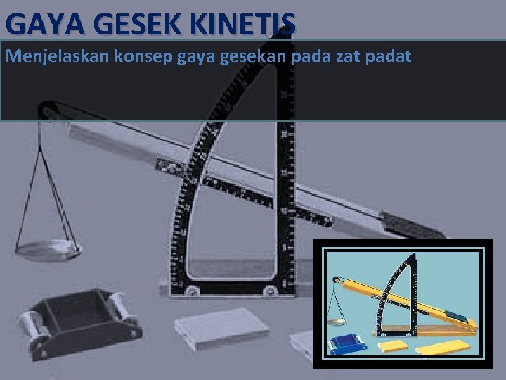 GAYA GESEK KINETIS Menjelaskan konsep gaya gesekan pada zat padat 