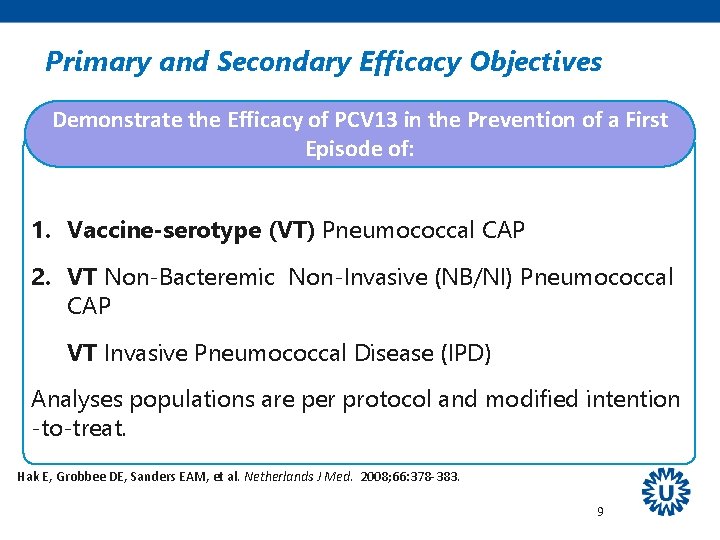 Primary and Secondary Efficacy Objectives Demonstrate the Efficacy of PCV 13 in the Prevention