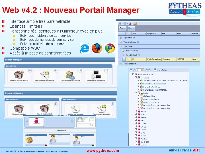 Web v 4. 2 : Nouveau Portail Manager Interface simple très paramétrable Licences Illimitées