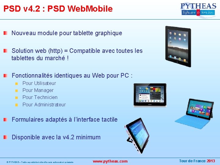 PSD v 4. 2 : PSD Web. Mobile Nouveau module pour tablette graphique Solution