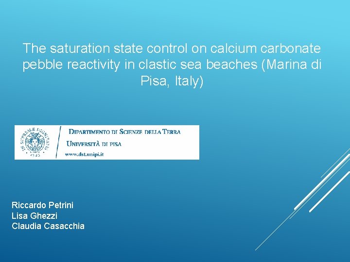 The saturation state control on calcium carbonate pebble reactivity in clastic sea beaches (Marina