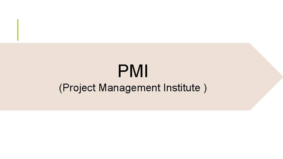 PMI (Project Management Institute ) 
