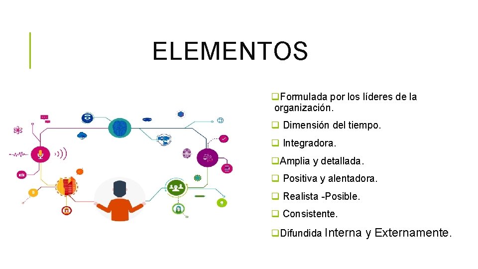 ELEMENTOS q. Formulada por los líderes de la organización. q Dimensión del tiempo. q