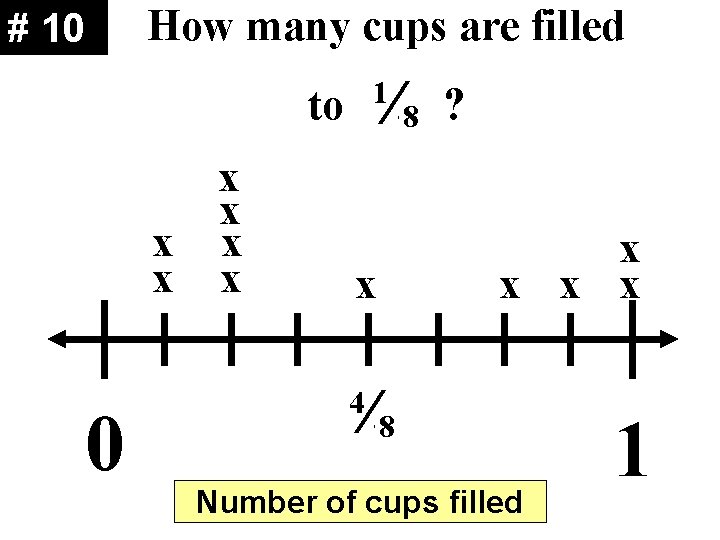 # 10 How many cups are filled ¼ 8 1 to x x x # 10 How many cups are filled ¼ 8 1 to x x x
