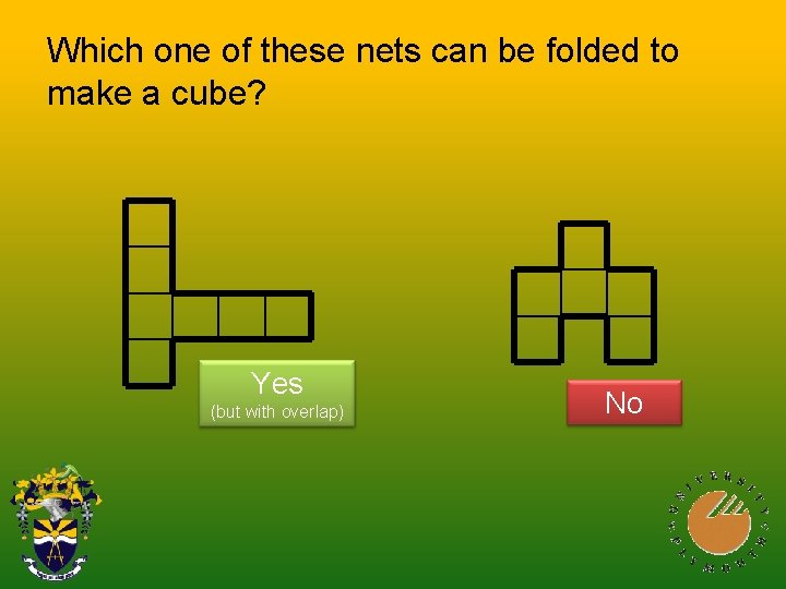 Which one of these nets can be folded to make a cube? Yes (but Which one of these nets can be folded to make a cube? Yes (but