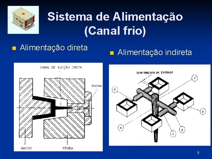 Sistema de Alimentação (Canal frio) n Alimentação direta n Alimentação indireta 8 