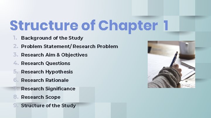 Structure of Chapter 1 1. 2. 3. 4. 5. 6. 7. 8. 9. Background Structure of Chapter 1 1. 2. 3. 4. 5. 6. 7. 8. 9. Background