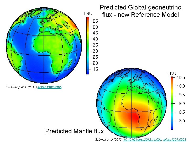 Predicted Global geoneutrino flux - new Reference Model Yu Huang et al (2013) ar.