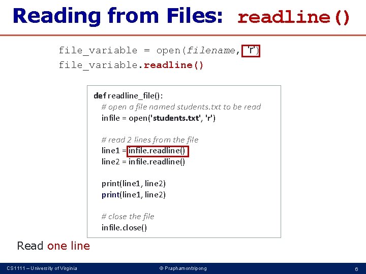 File Processing CS 1111 Introduction to Programming Spring