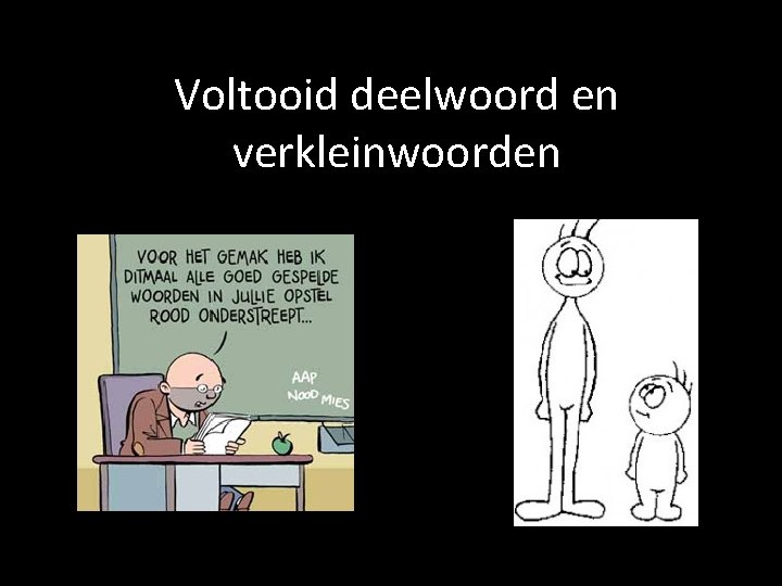 Voltooid deelwoord en verkleinwoorden 