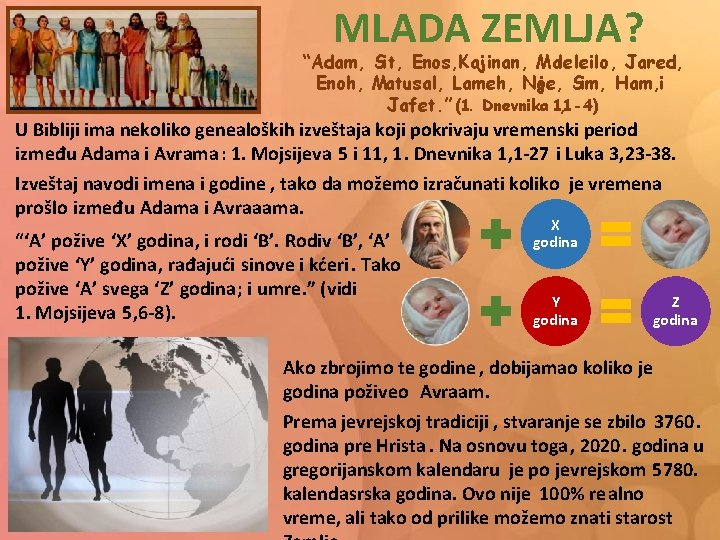 MLADA ZEMLJA? “Adam, Sit, Enos, Kajinan, Maleleilo, Jared, Enoh, Matusal, Lameh, Noje, Sim, Ham,