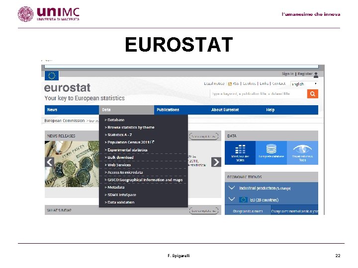 EUROSTAT F. Spigarelli 22 