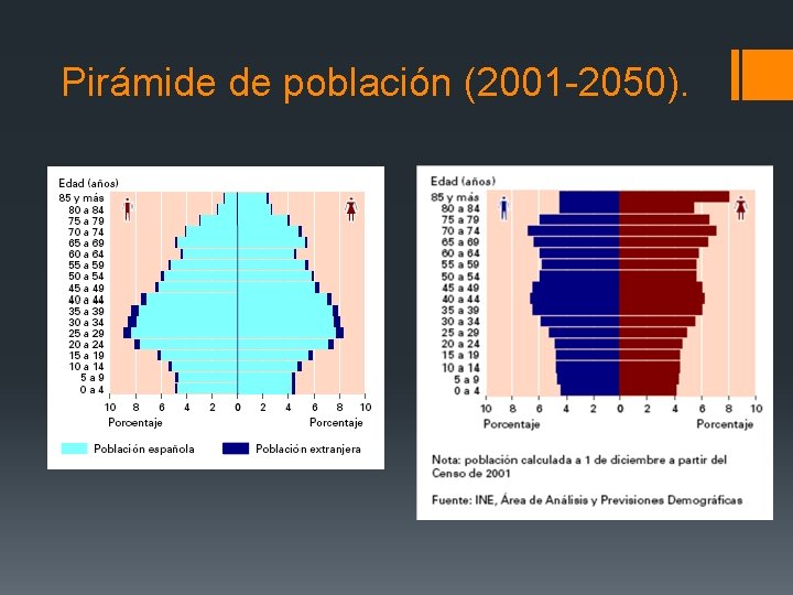 Pirámide de población (2001 -2050). 
