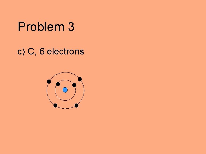 Problem 3 c) C, 6 electrons 