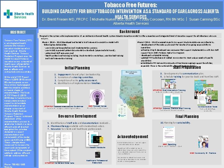 Tobacco Free Futures: BUILDING CAPACITY FOR BRIEF TOBACCO INTERVENTION AS A STANDARD OF CARE