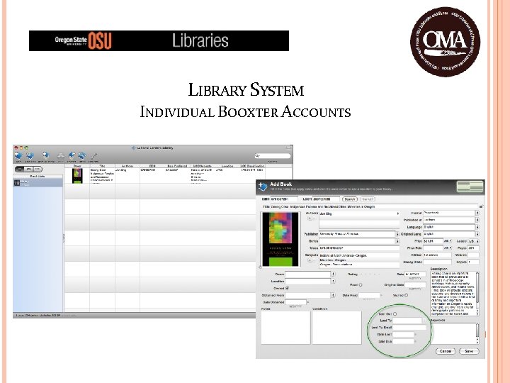 LIBRARY SYSTEM INDIVIDUAL BOOXTER ACCOUNTS OSU 