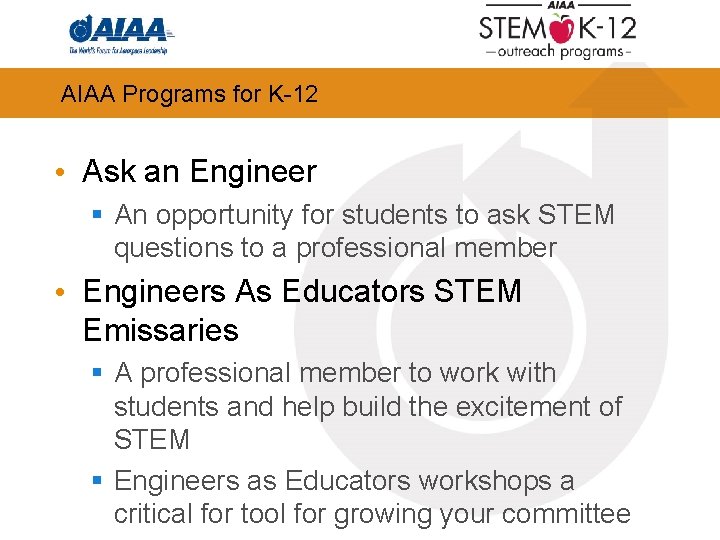 AIAA Programs for K-12 • Ask an Engineer § An opportunity for students to