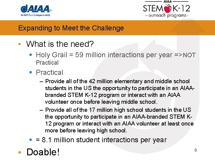 Expanding to Meet the Challenge • What is the need? § Holy Grail =