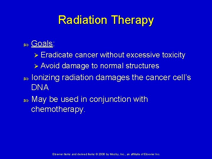 Radiation Therapy Goals: Ø Eradicate cancer without excessive toxicity Ø Avoid damage to normal