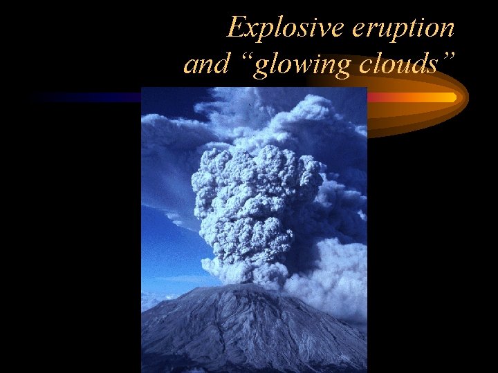 Explosive eruption and “glowing clouds” 