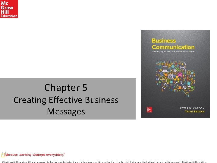 Chapter 5 Creating Effective Business Messages ©Mc. Graw-Hill Education. All rights reserved. Authorized only