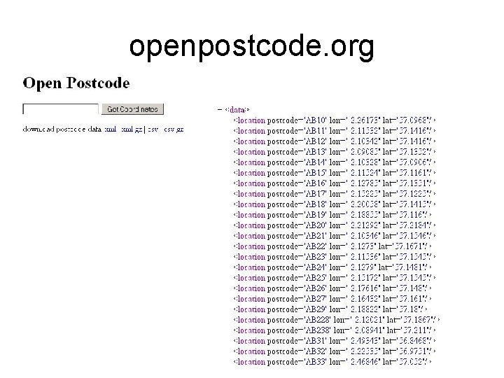 openpostcode. org 