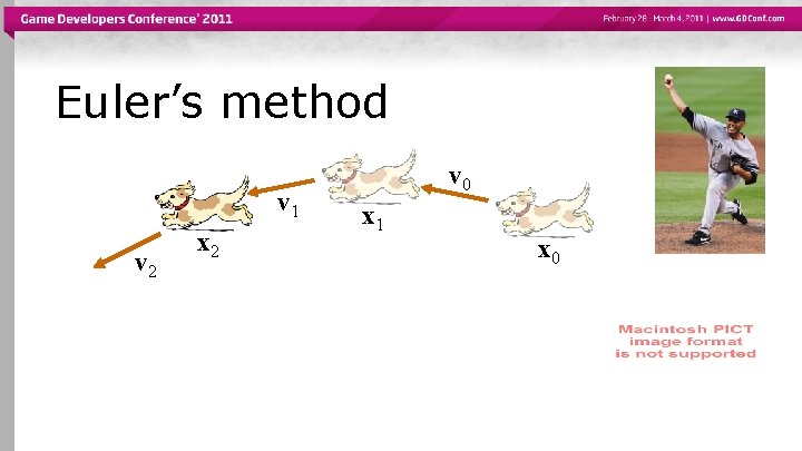 Euler’s method v 1 v 2 x 2 v 0 x 1 x 0