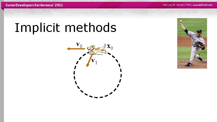 Implicit methods v 0 x 0 v 1 