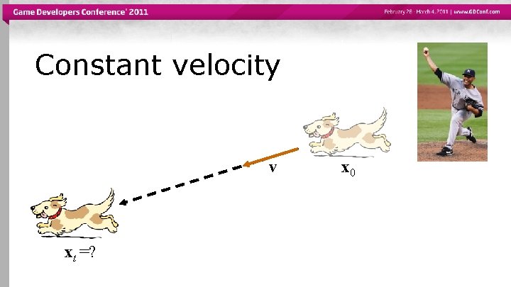 Constant velocity v xt =? x 0 