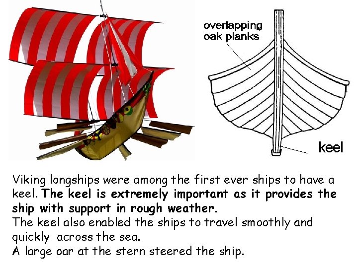 Viking longships were among the first ever ships to have a keel. The keel