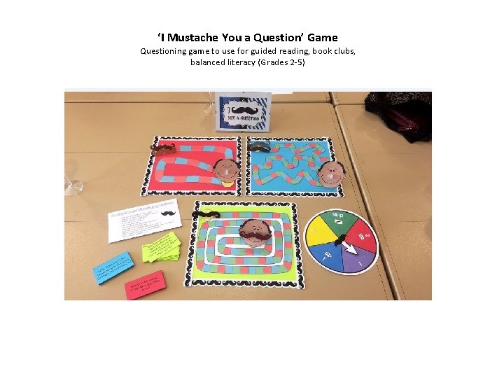 ‘I Mustache You a Question’ Game Questioning game to use for guided reading, book