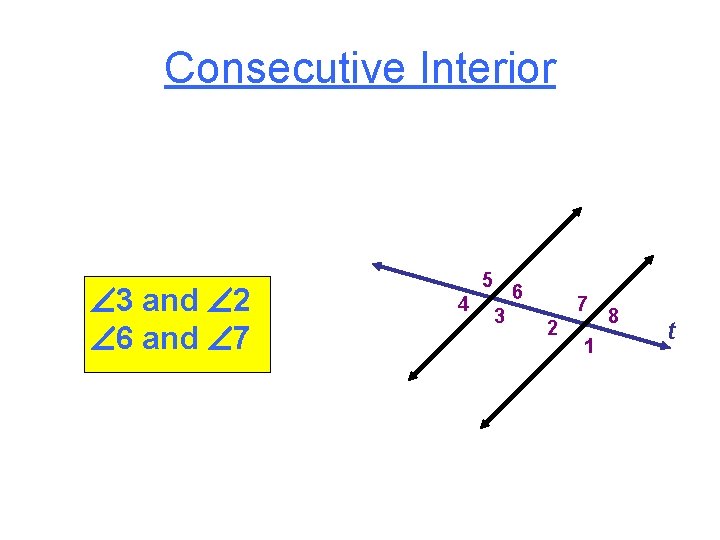 Consecutive Interior 3 and 2 6 and 7 5 4 6 3 7 2