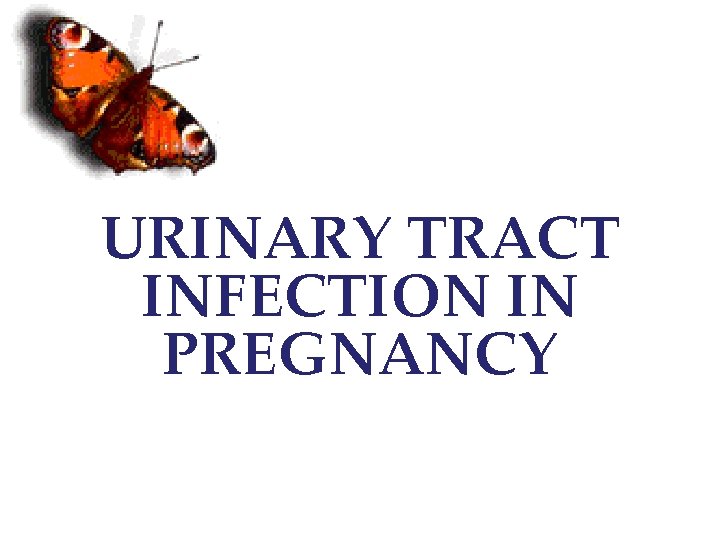 URINARY TRACT INFECTION IN PREGNANCY 