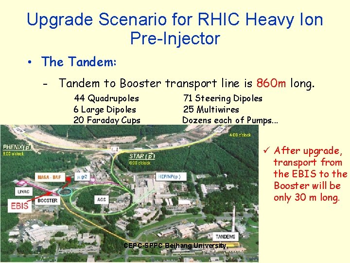 Upgrade Scenario for RHIC Heavy Ion Pre-Injector • The Tandem: - Tandem to Booster