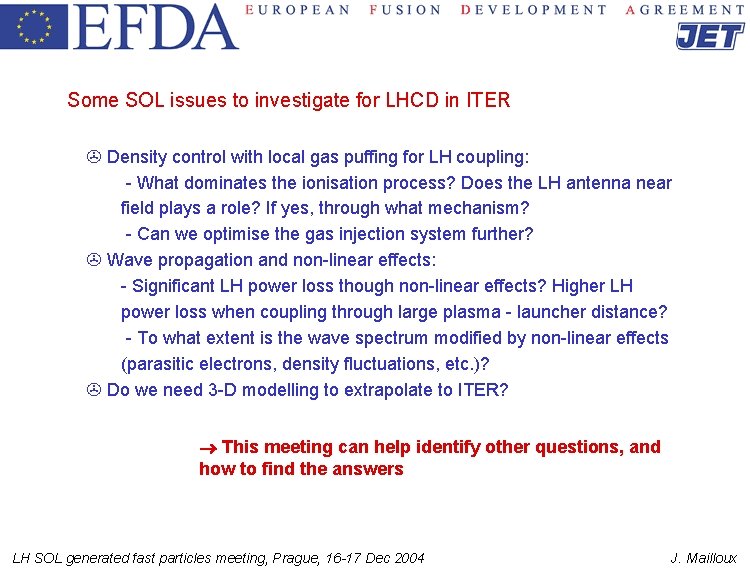 Some SOL issues to investigate for LHCD in ITER > Density control with local