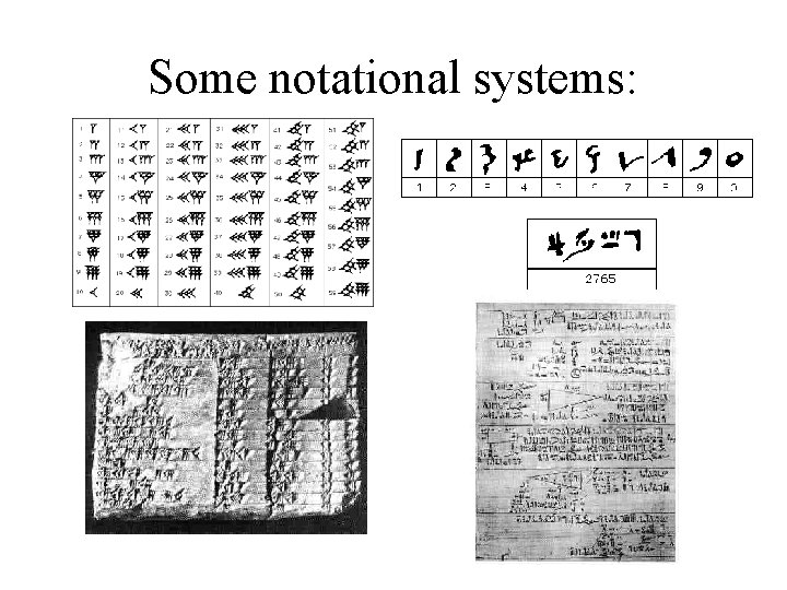 Some notational systems: Some notational systems: